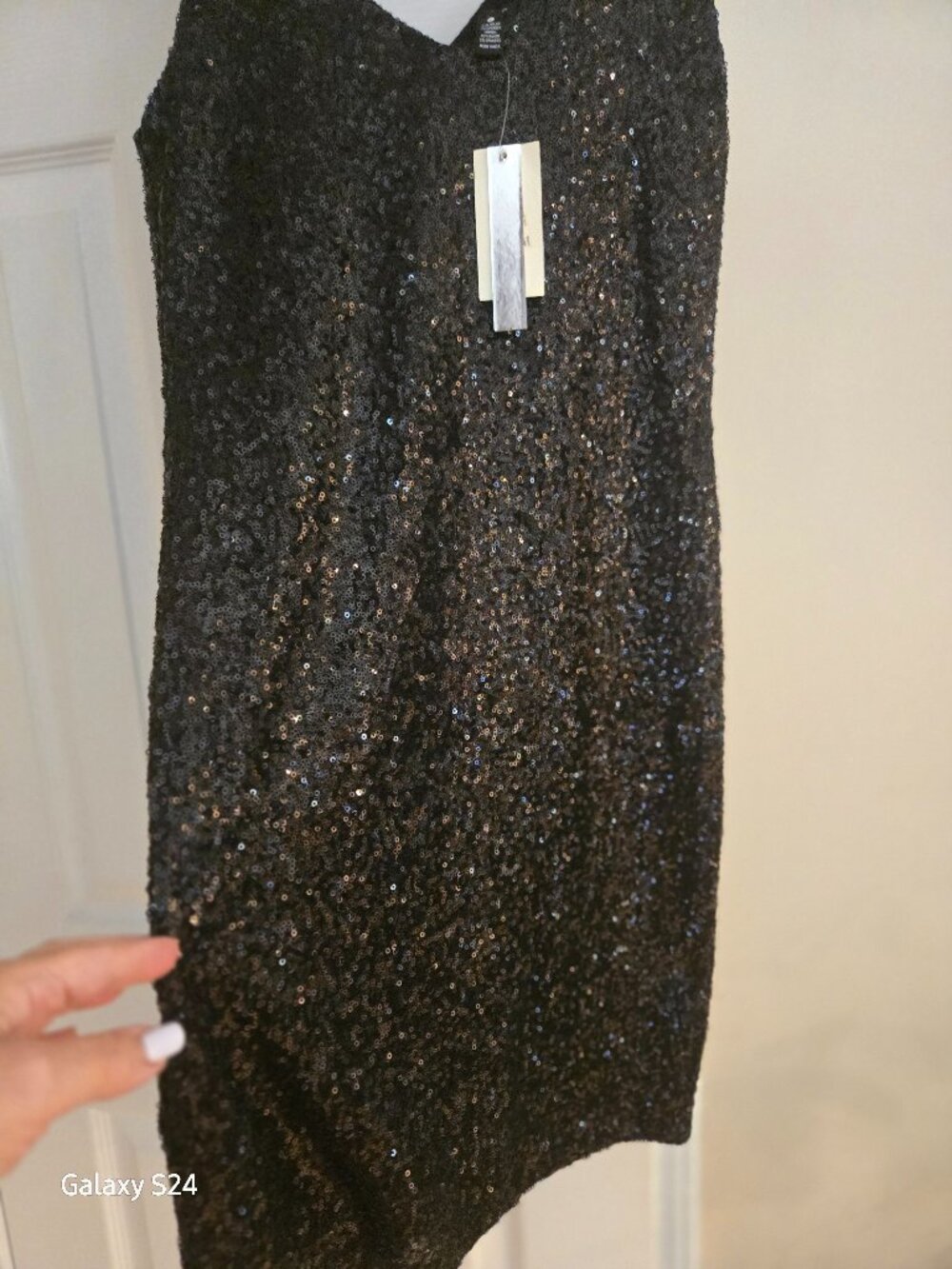 Aqua Black Sequin Sleeveless Cocktail Party Dress – Size Large – NWT